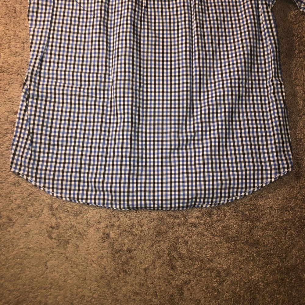 🤑SOLD🤑Tommy Hilfiger Mens Size Medium Button Down Black Blue Work Dress Shirt - Picture 13 of 15